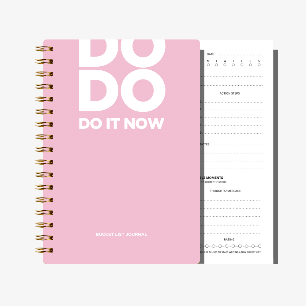 Premium Bucket List Journal - Baby Pink - Fillable Templates - A5 Size
