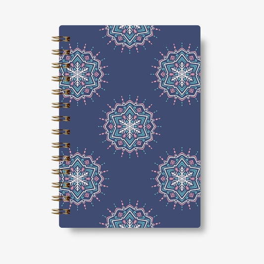 Premium Spiral Plain Notebook - Purple Kaleidoscope Cover Design - A5 Size, Made In UAE