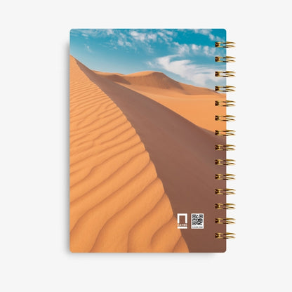Premium Spiral Plain Notebook - Desert and Sky Printed Cover - A5 Size, Made In UAE