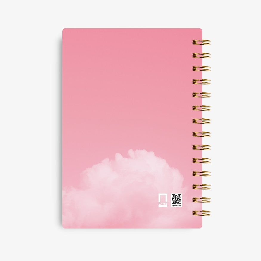 Premium Spiral Plain Notebook - Pink Sky Cover Printed - A5 Size, Made In UAE