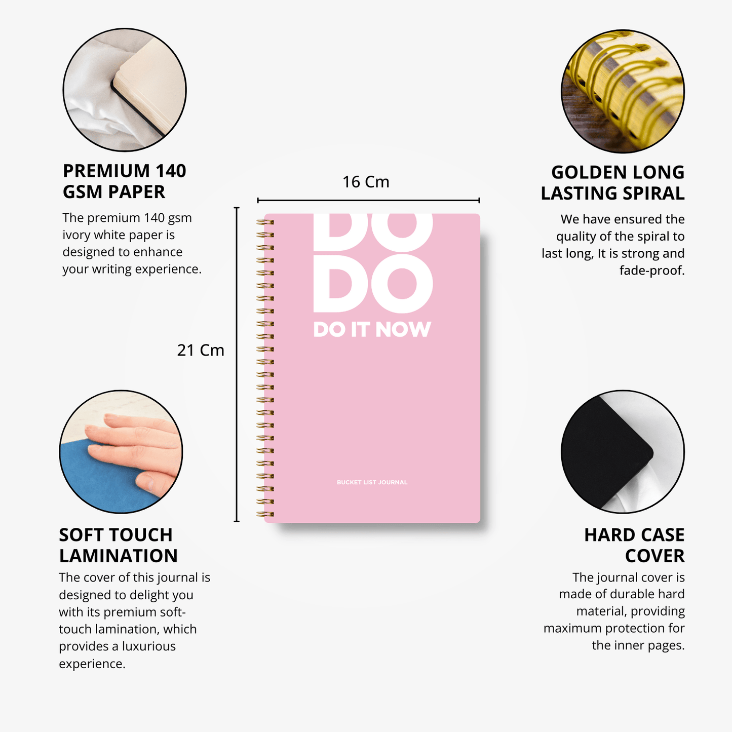 Premium Bucket List Journal - Baby Pink - Fillable Templates - Made In UAE - A5 Size