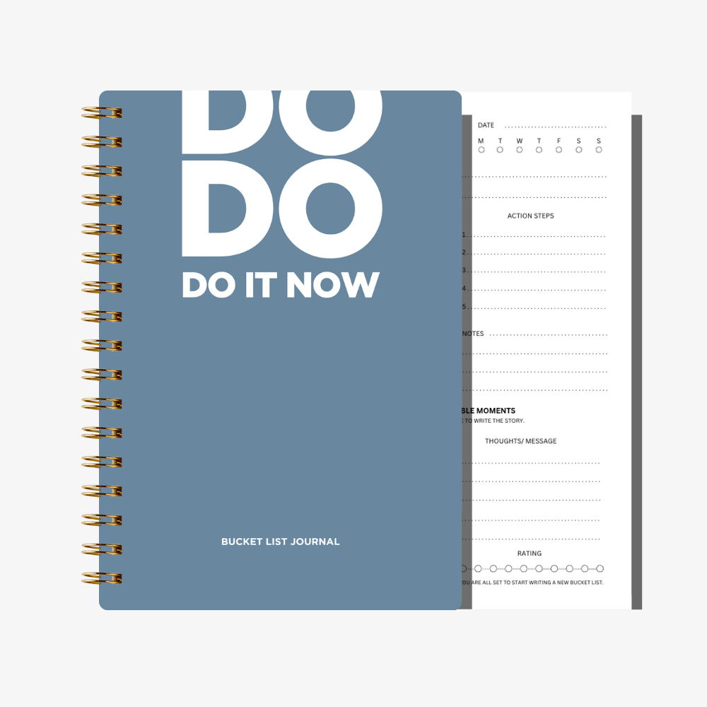 Premium Bucket List Journal - Pastel Blue - Fillable Templates - A5 Size