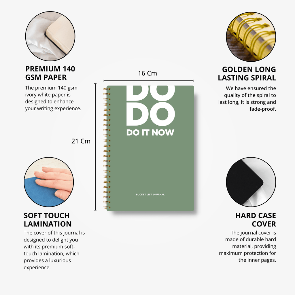 Bucket List Journal - Pastel Green - Fillable Templates - A5 Size
