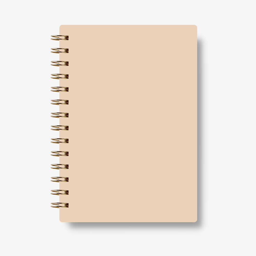 Premium Spiral Plain Notebook - Minimalist Pastel Brown - A5 Size, Made In UAE