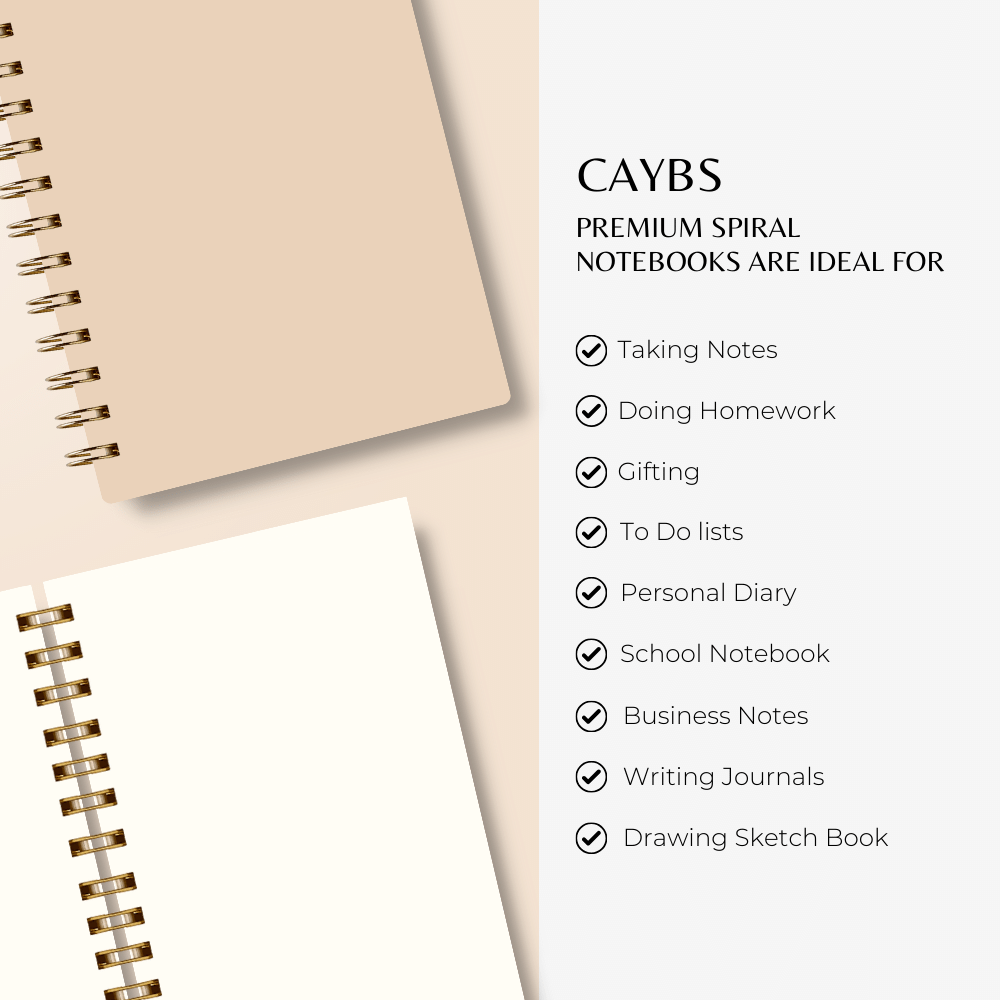 Premium Spiral Plain Notebook - Minimalist Pastel Brown - A5 Size, Made In UAE