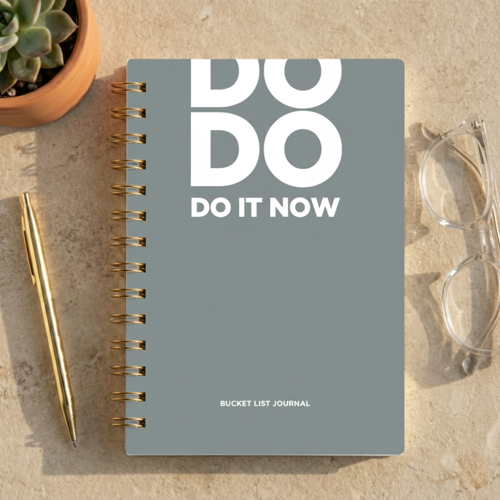 Bucket List Journal - Pastel Grey - Fillable Templates - A5 Size