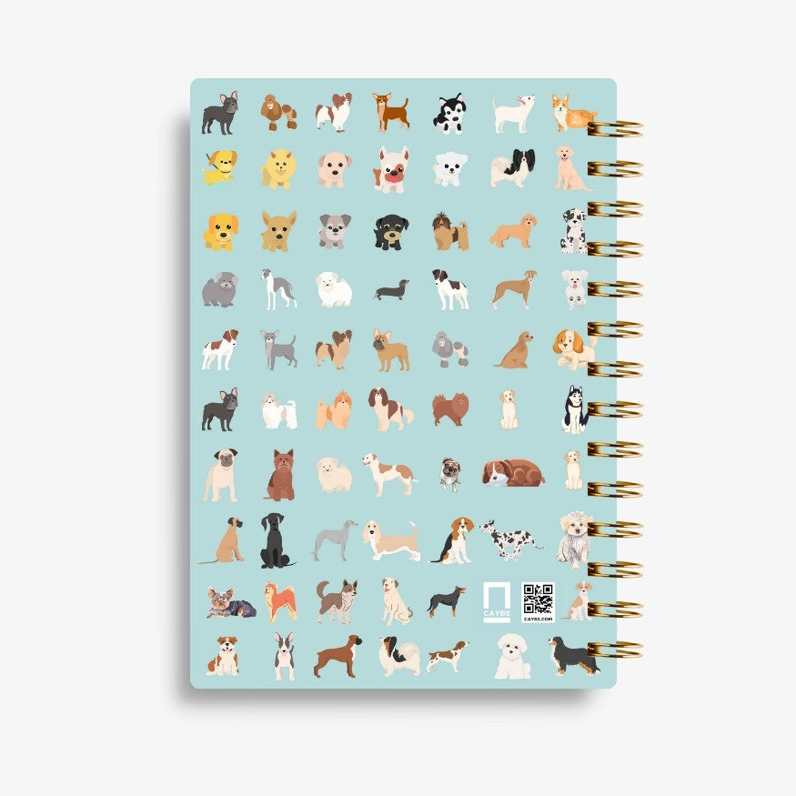 Premium Spiral Plain Notebook - Dogs Pattern Cover Printed- A5 Size, Made In UAE