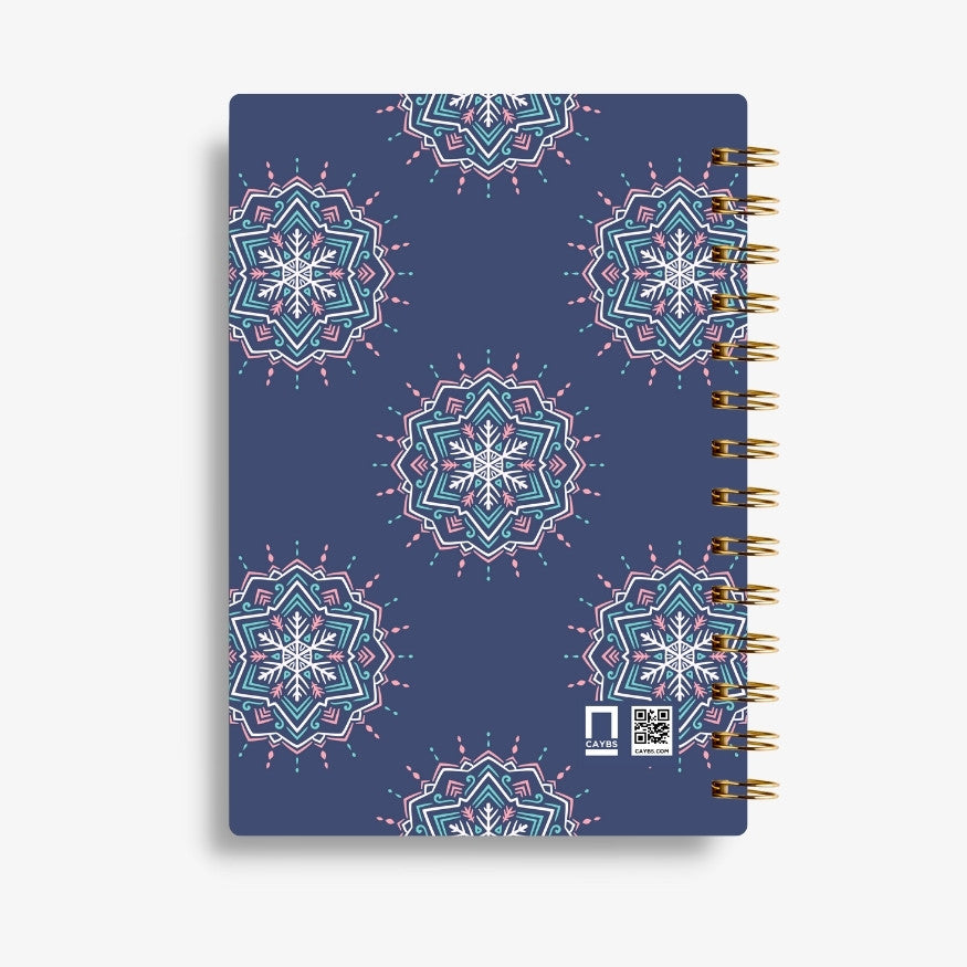 Premium Spiral Plain Notebook - Purple Kaleidoscope Cover Design - A5 Size, Made In UAE