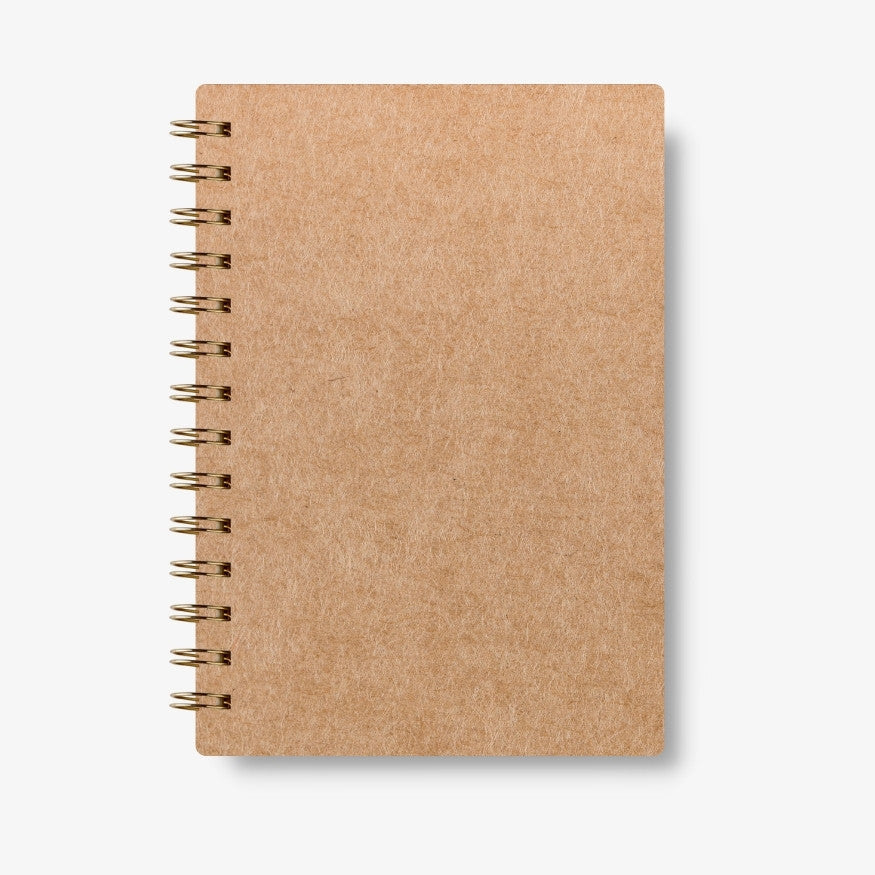 Premium Spiral Plain Notebook - Kraft Natural Eco Friendly Design - A5 Size, Made In UAE