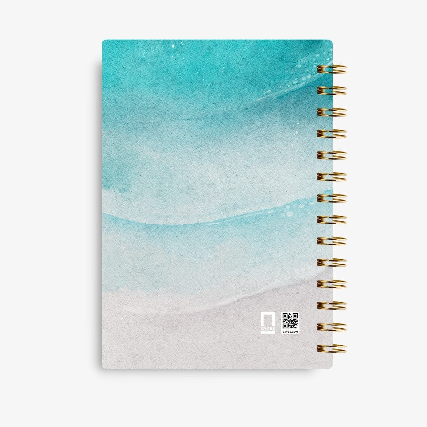Premium Spiral Plain Notebook - Minimalist Beach Oil Painting Cover Design - A5 Size, Made In UAE