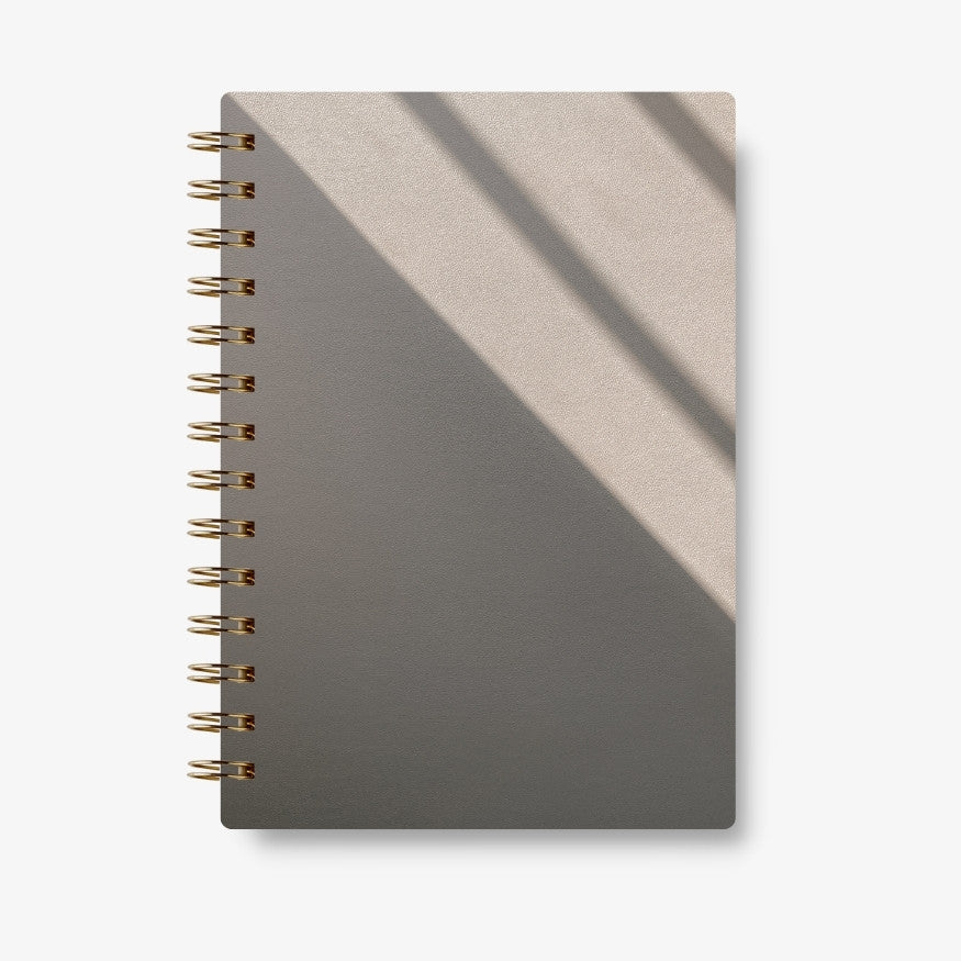 Premium Spiral Plain Notebook - Minimalist Shadow Wall Cover Design- A5 Size, Made In UAE