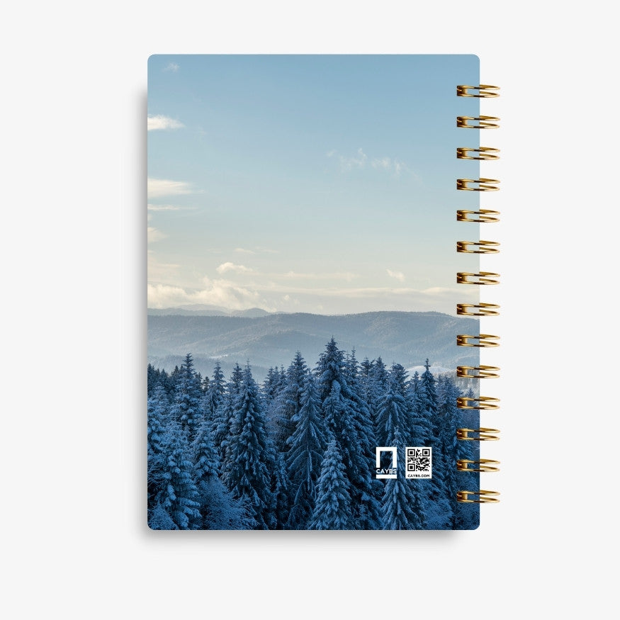 Premium Spiral Plain Notebook - Winter & Snowy Printed Cover - A5 Size, Made In UAE
