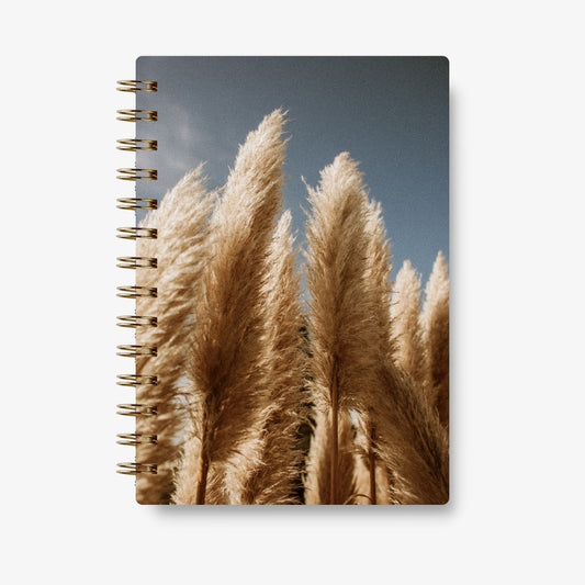 Premium Spiral Plain Notebook - Minimalist Feather Leaf - A5 Size, Made In UAE