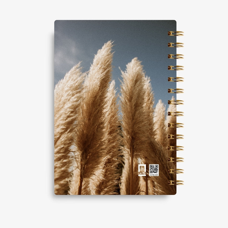Premium Spiral Plain Notebook - Minimalist Feather Leaf - A5 Size, Made In UAE