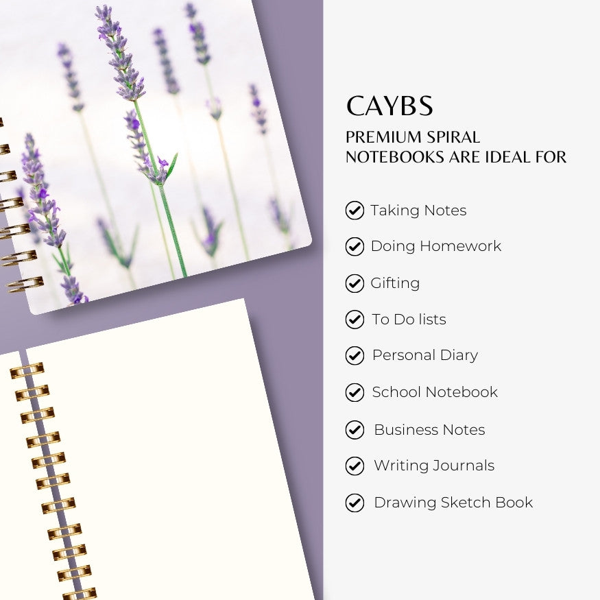 Premium Spiral Plain Notebook - Minimalist Blue Orchid Cover - A5 Size, Made In UAE