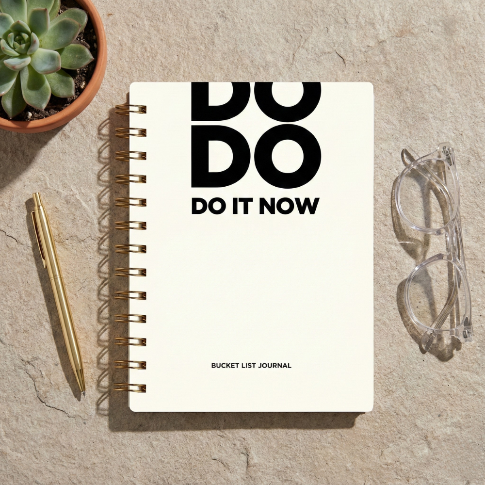 Bucket List Journal - Ivory White - Fillable Templates - A5 Size