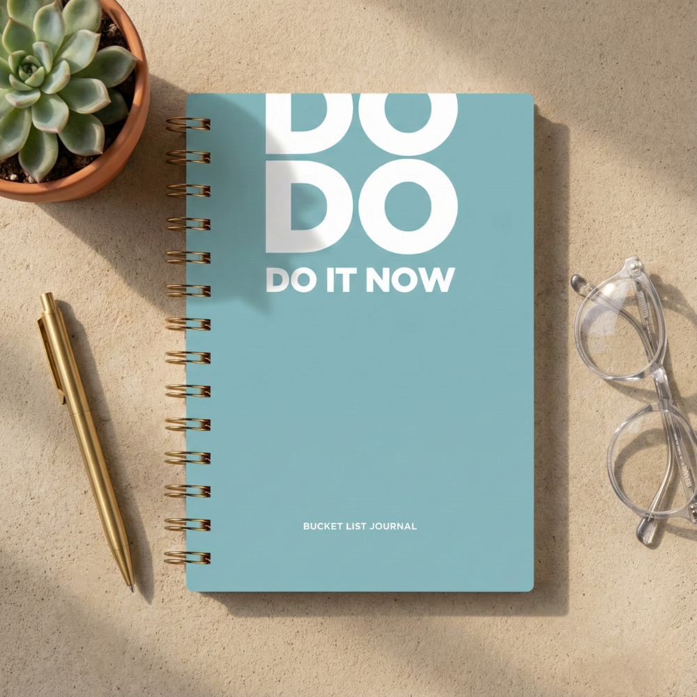 Bucket List Journal - Aqua Blue - Fillable Templates - A5 Size