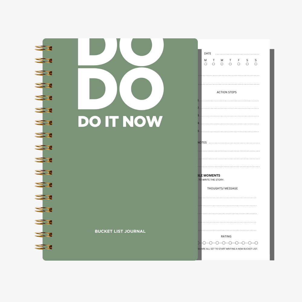 Bucket List Journal - Pastel Green - Fillable Templates - A5 Size