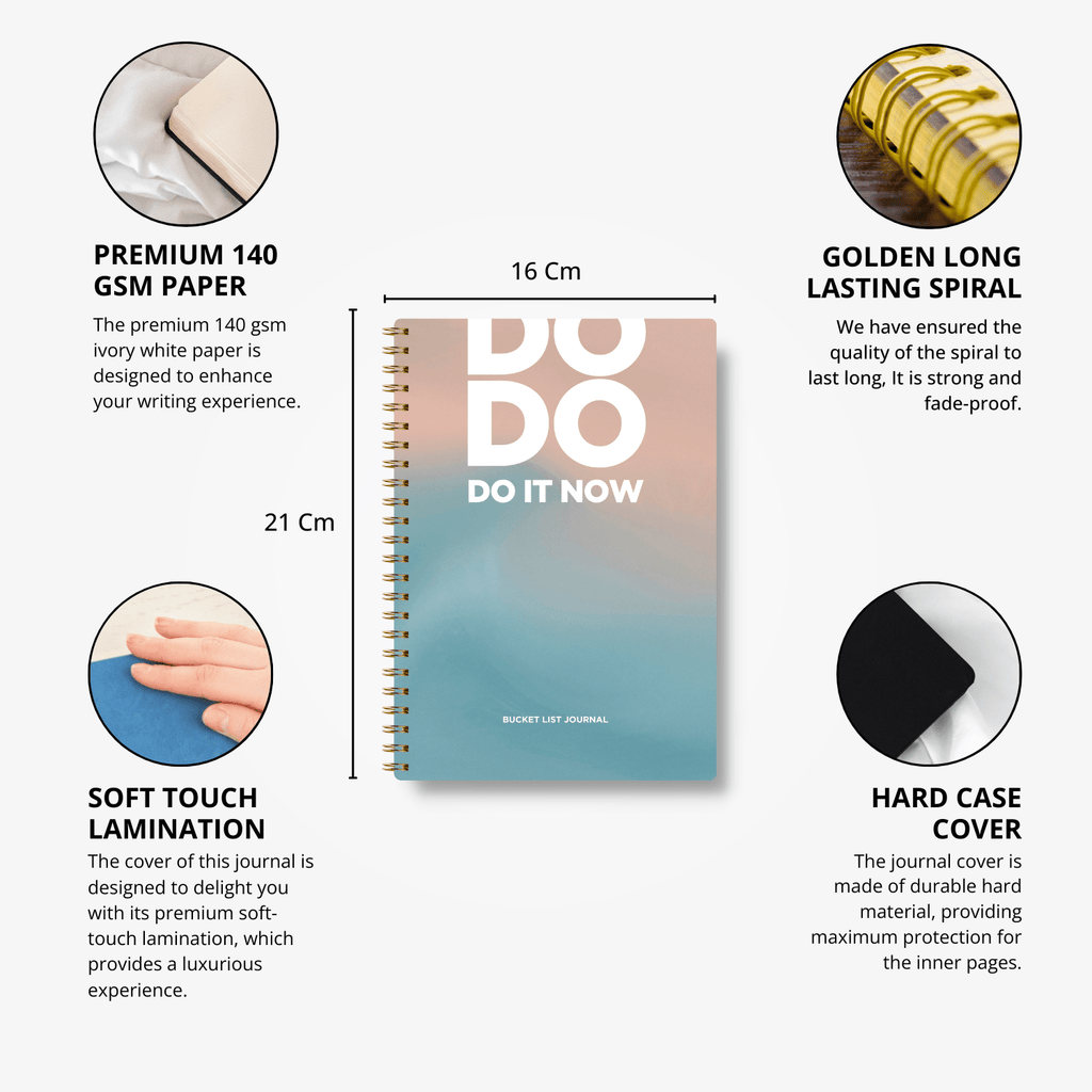 Bucket List Journal - Blue & Pink - Fillable Templates - A5 Size