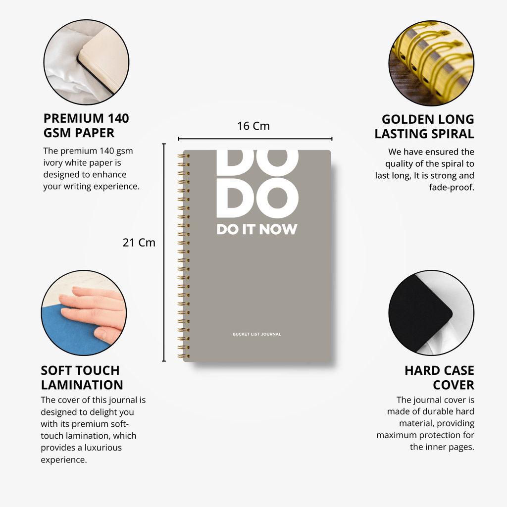 Bucket List Journal - Pastel Brown - Fillable Templates - A5 Size