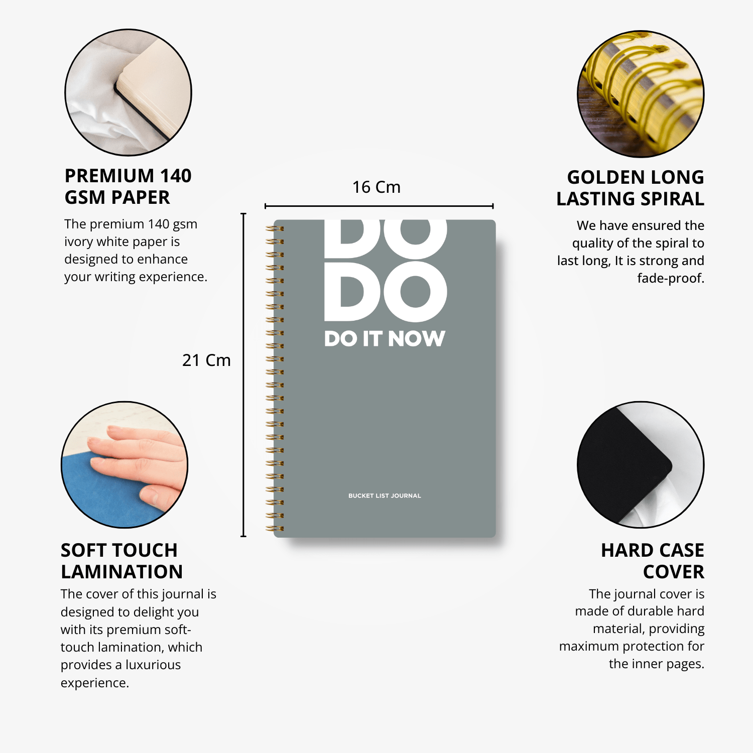 Bucket List Journal - Pastel Grey - Fillable Templates - A5 Size