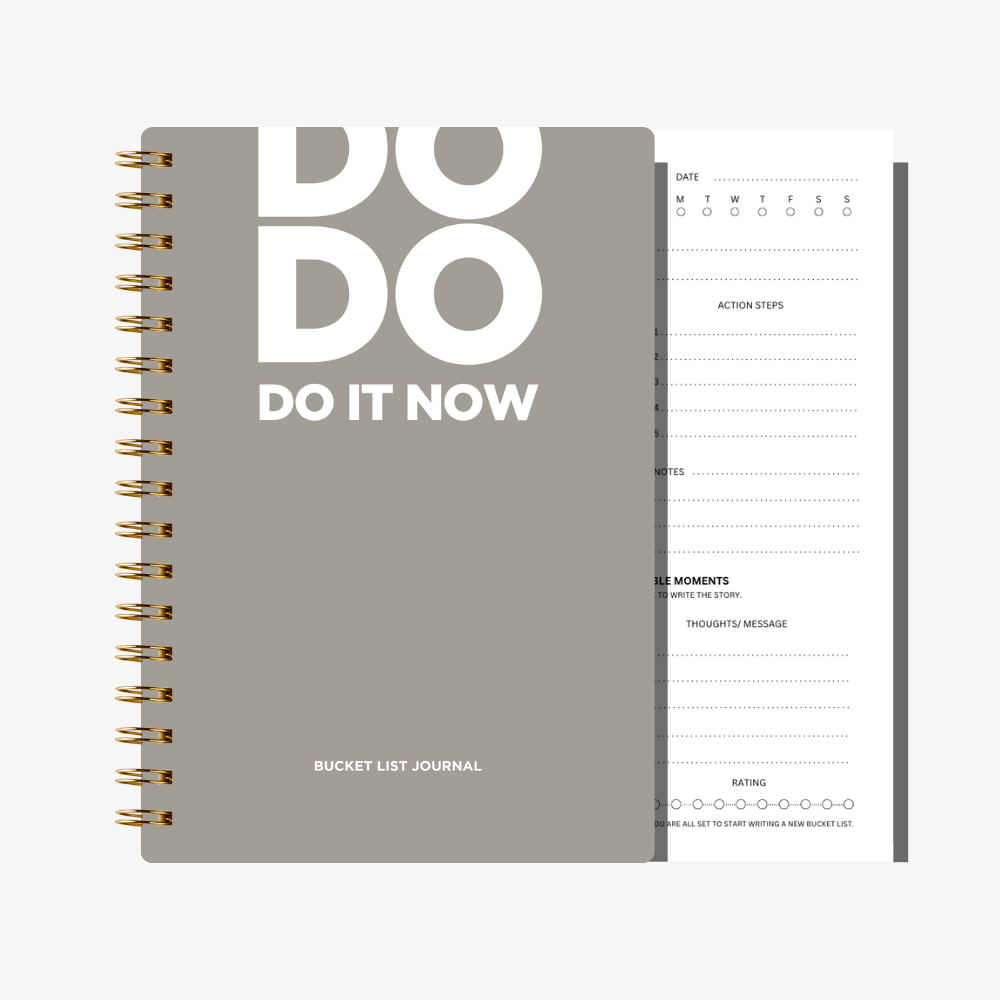 Bucket List Journal - Pastel Brown - Fillable Templates - A5 Size