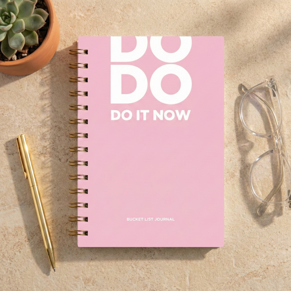 Bucket List Journal - Baby Pink - Fillable Templates - A5 Size