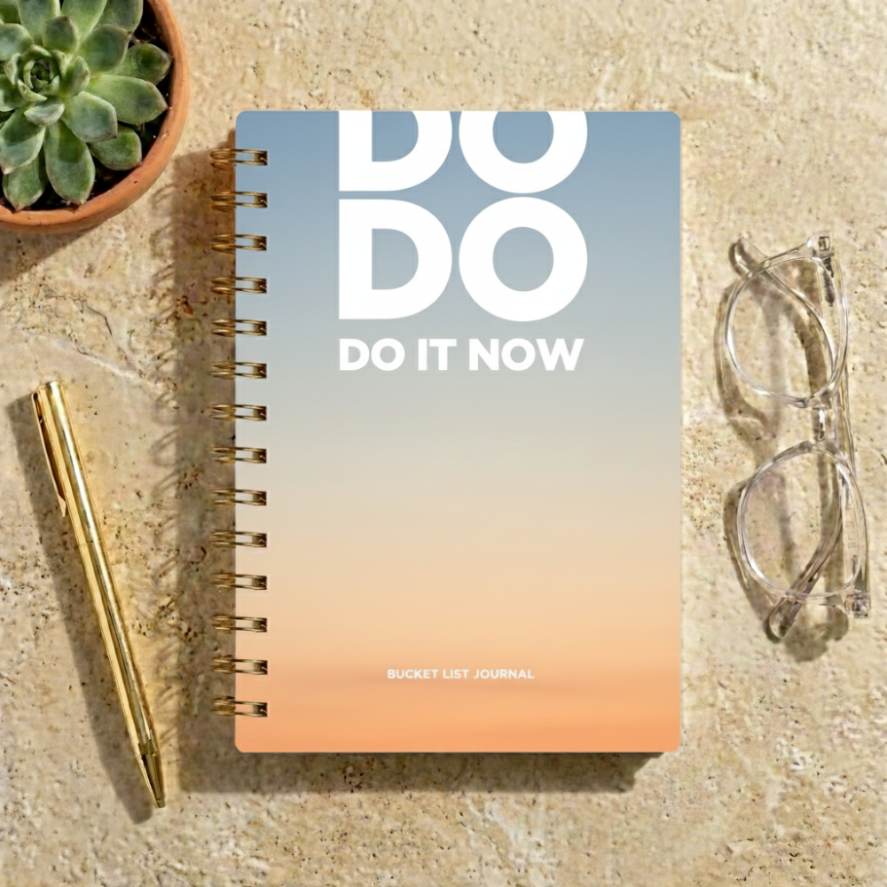 Bucket List Journal - Sunset Orange - Fillable Templates - A5 Size